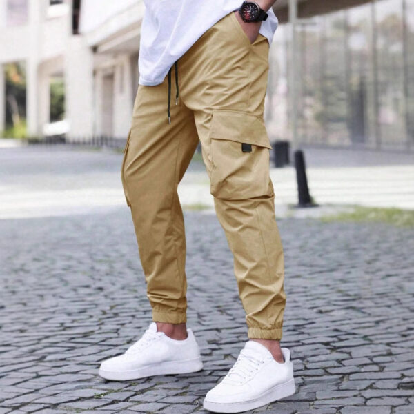 Workwear Casual Pants Drawstring Elastic Waist Track Pants - Image 9