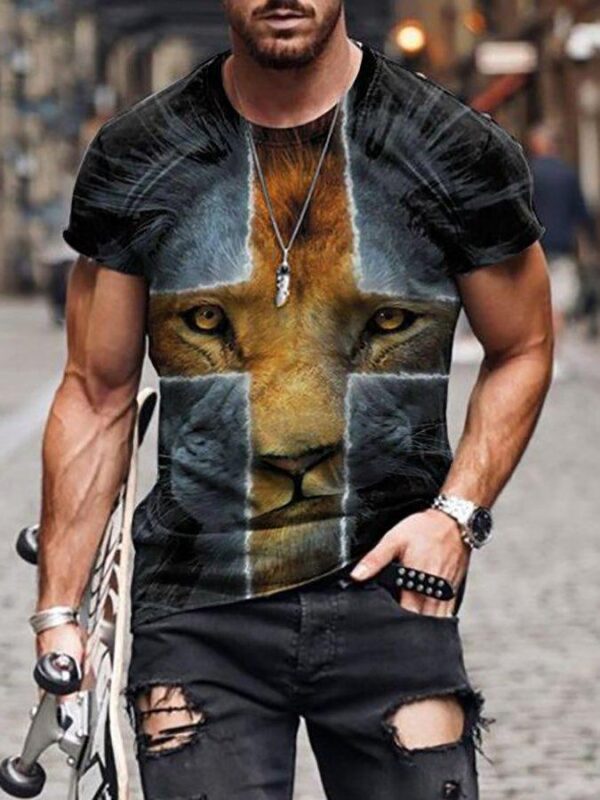 Men's Cross Print T-shirt - Image 7
