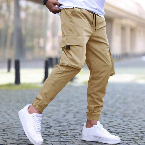 Workwear Casual Pants Drawstring Elastic Waist Track Pants - Image 4