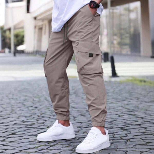 Workwear Casual Pants Drawstring Elastic Waist Track Pants - Image 7
