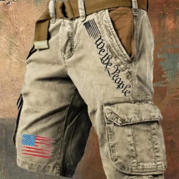 Casual Men's Thin Multi-pocket Fifth Pants