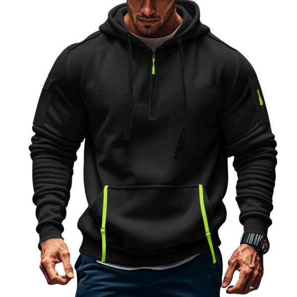 Men's Casual Multi-zipper Arm Pocket Sweatshirt - Image 7