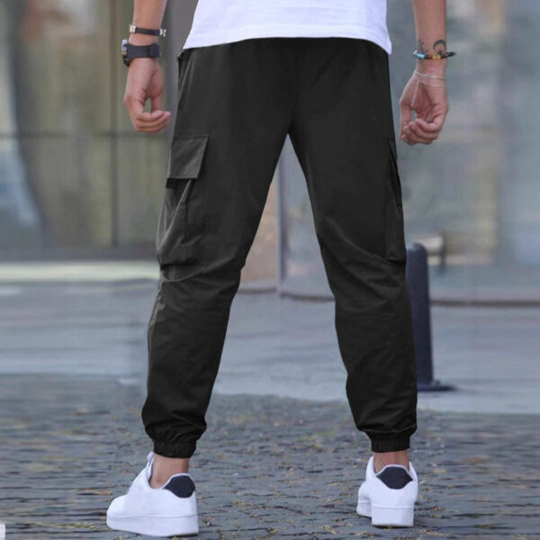 Workwear Casual Pants Drawstring Elastic Waist Track Pants - Image 2