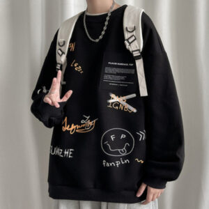 Large Size Loose Print Pullover