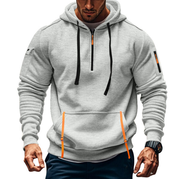 Men's Casual Multi-zipper Arm Pocket Sweatshirt - Image 3