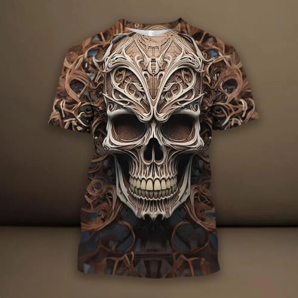Men's 3D Skull Hip Hop Trendy 3D Printed T-shirt - Image 7