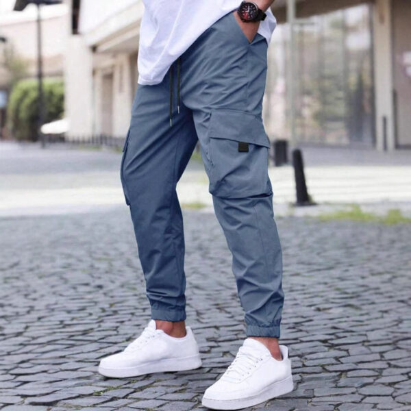 Workwear Casual Pants Drawstring Elastic Waist Track Pants - Image 6