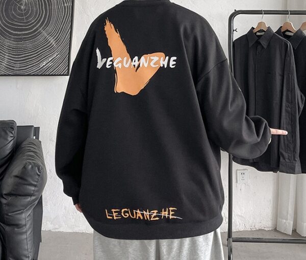 Large Size Loose Print Pullover - Image 3